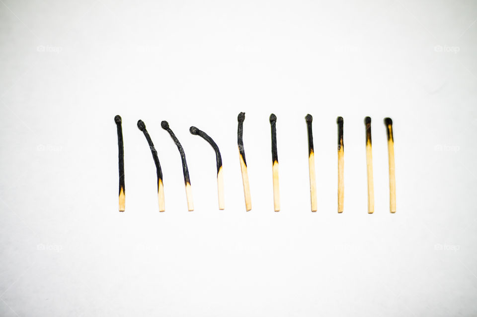 Ten matches, match burning stages