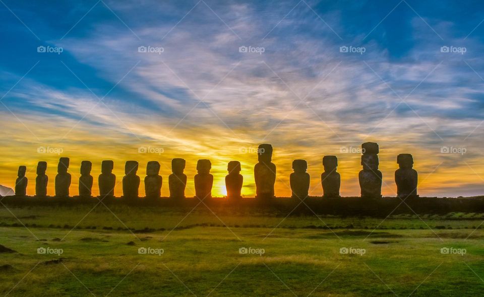 sunrise on easter island