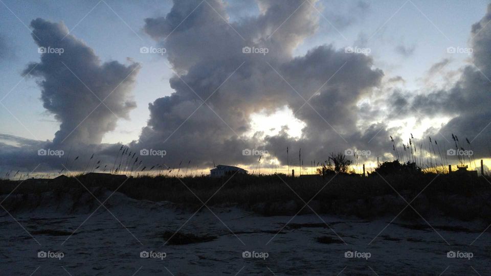 Scary beach clouds