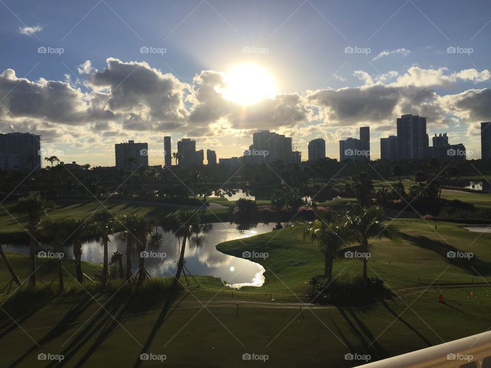 Skyline in the Afternoon at The Legends golf resort Miami Florida 