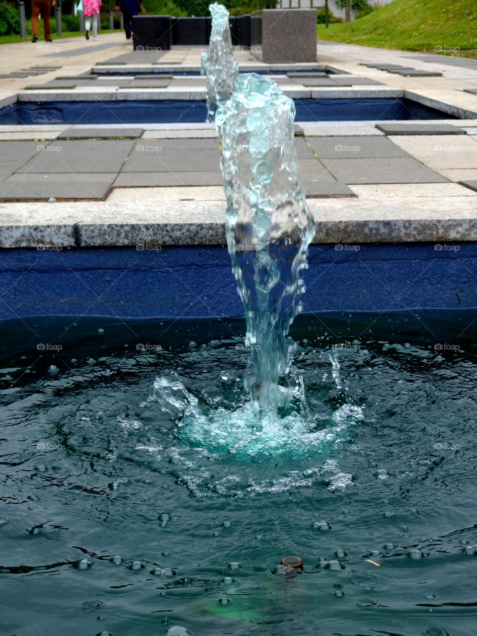 fountain. Fountains in the Jubilee Campus of Nottingham in UK