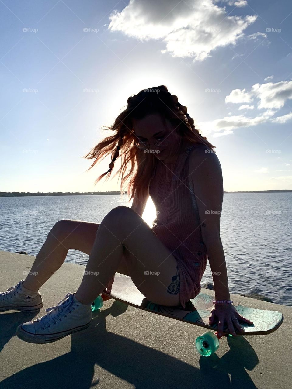 Just a picture of me on my skateboard that I thought looked cool against the sunlight! 