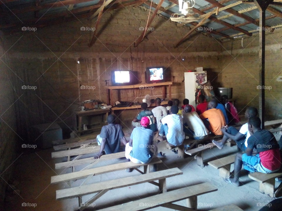 Gambia's tv cafe(for watching soccer)