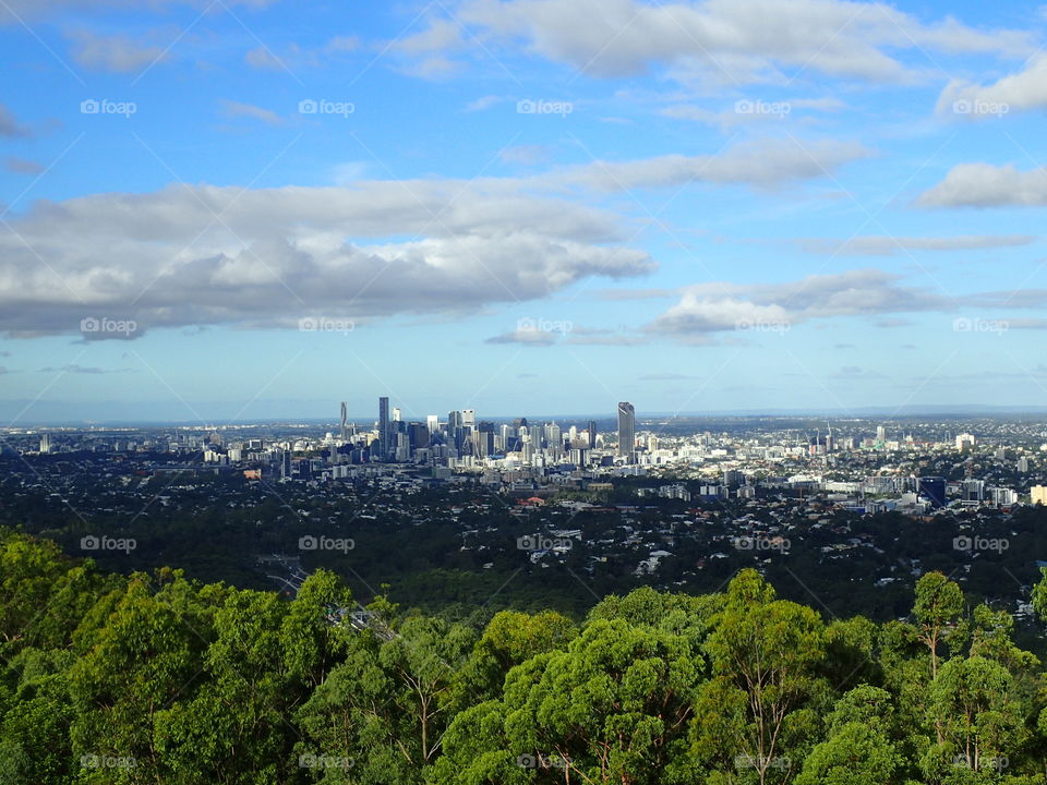 Nature & The City.  Top Angle View made this photo looked wide.I shot this photo when I go to travelling to Mt Cootha  Lookout,Brisbane ,Australia .
Beautiful ,Wide View & unique composition of photo