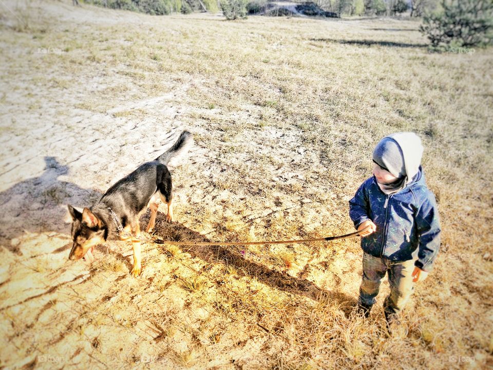 Boy and dog