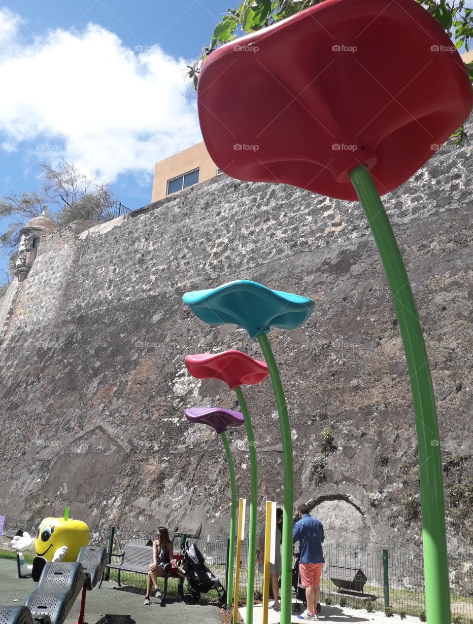 Kids park by the city wall