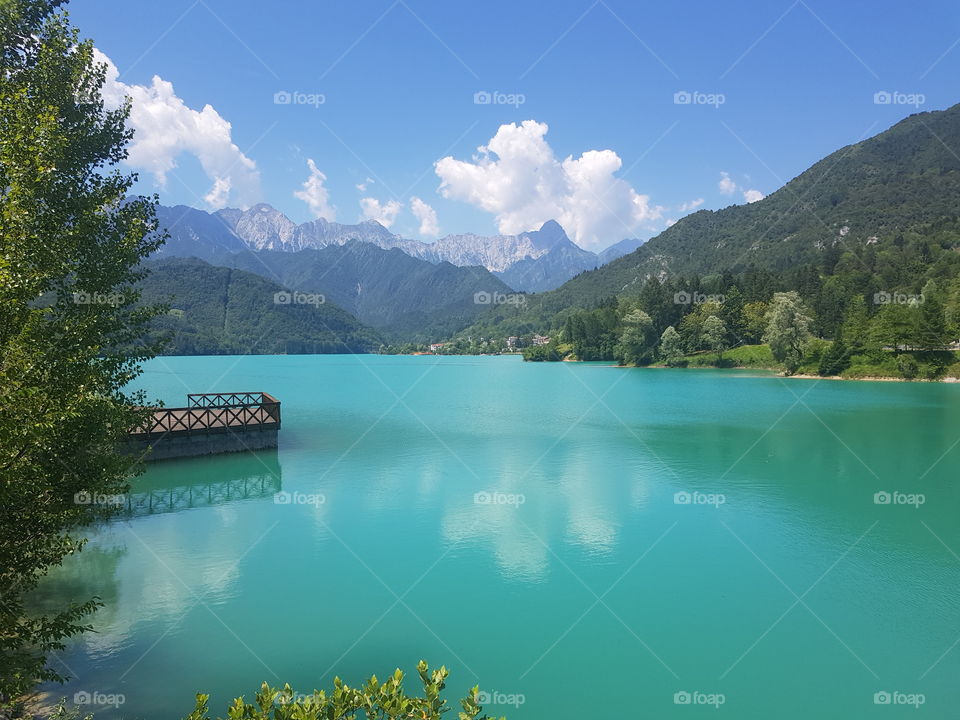 bright blue lake