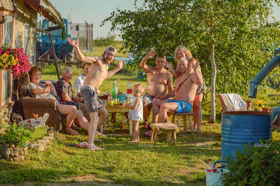 Family engoying hot summer days.