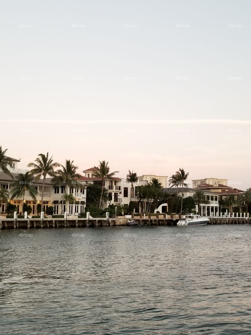 majestic waterfront homes along the intracoastal in Florida