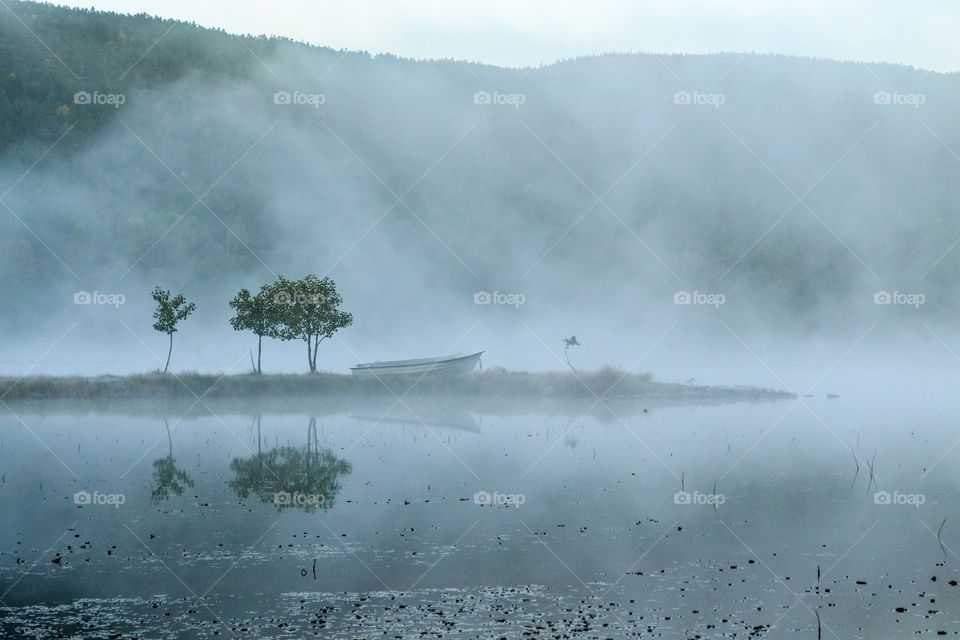 View of river during fog