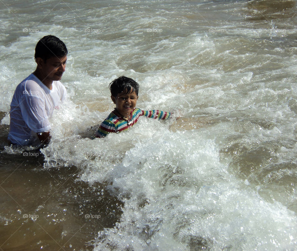 Enjoying the summer in the sea beach