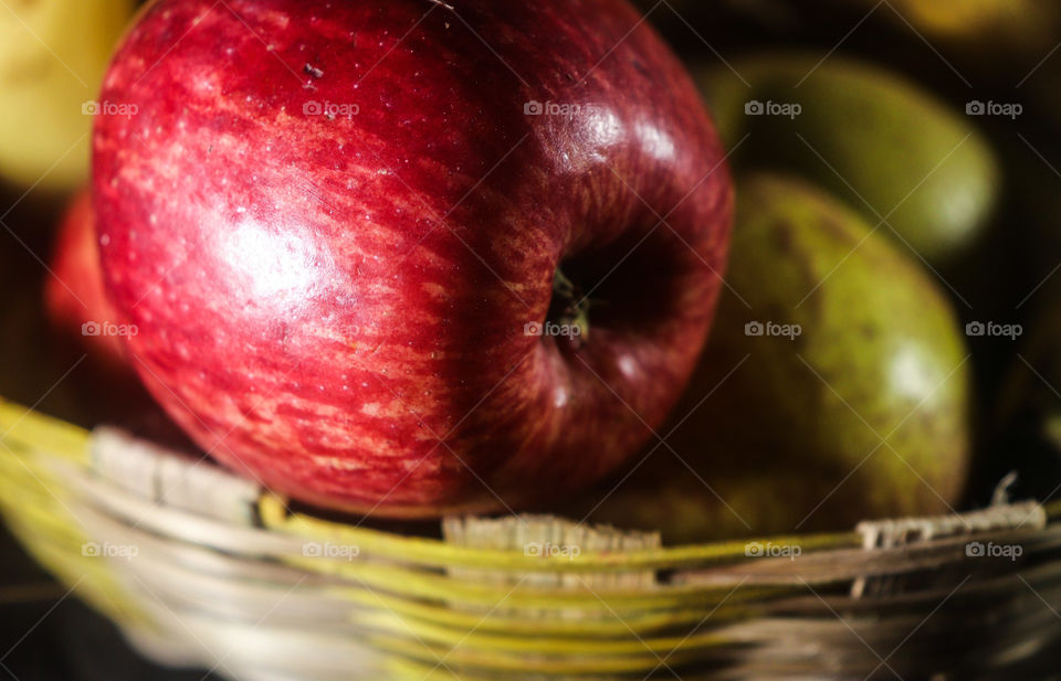 apple with basket background