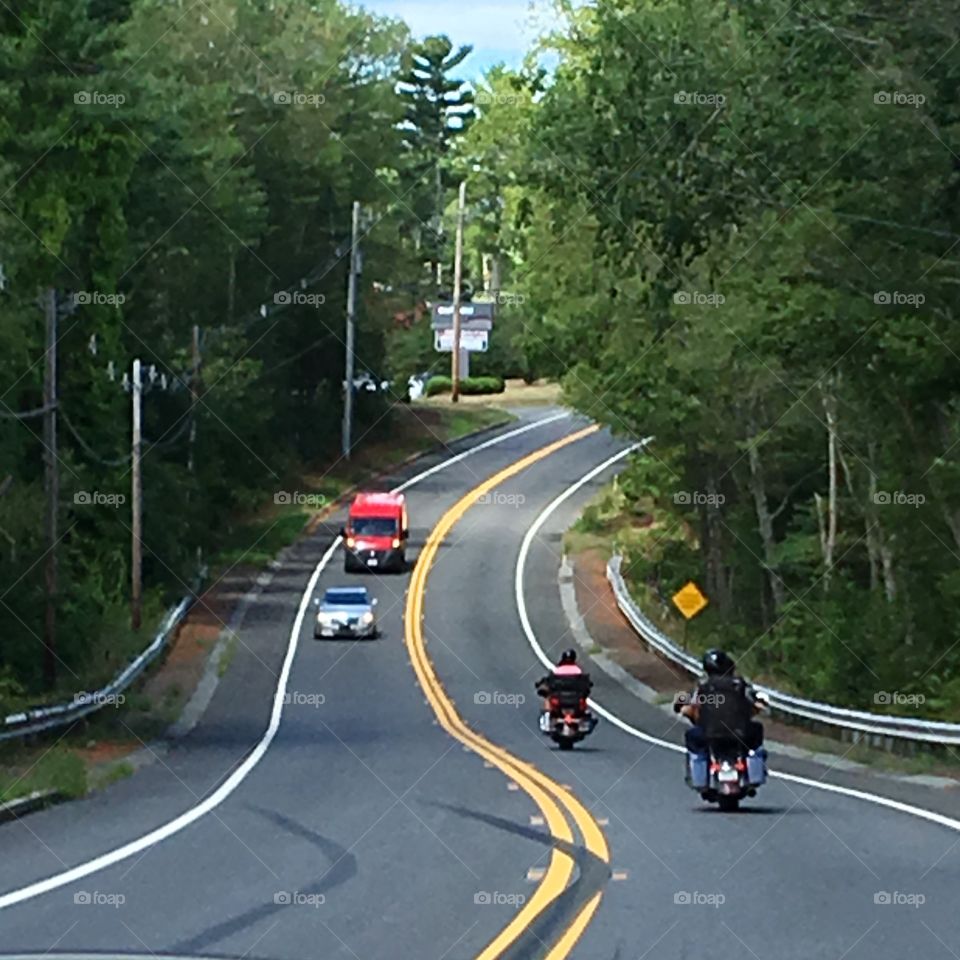 Motorcycle friends in front of us, leading the way for us bikers.