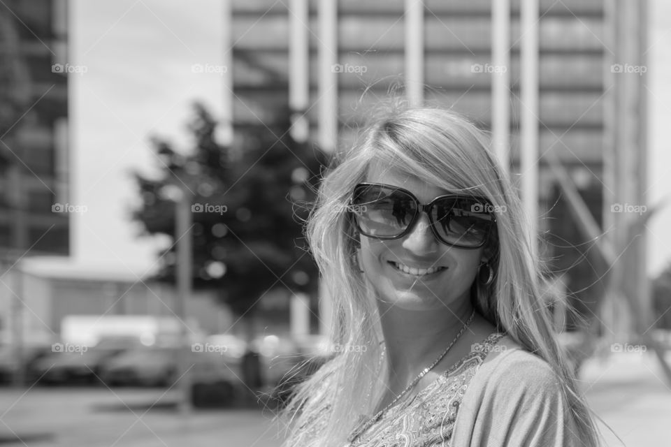 Portrait of smiley woman