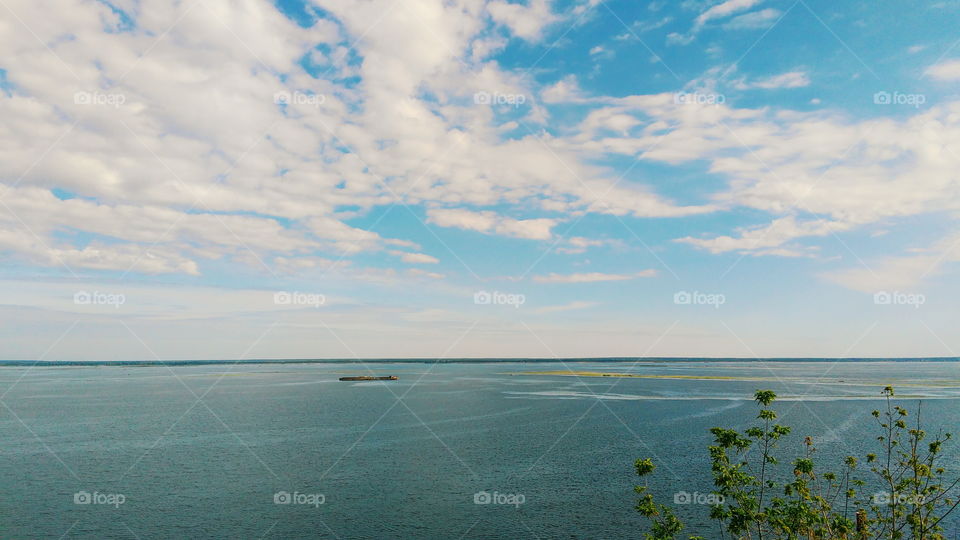 boundless water spaces of the Dnieper River in Ukraine