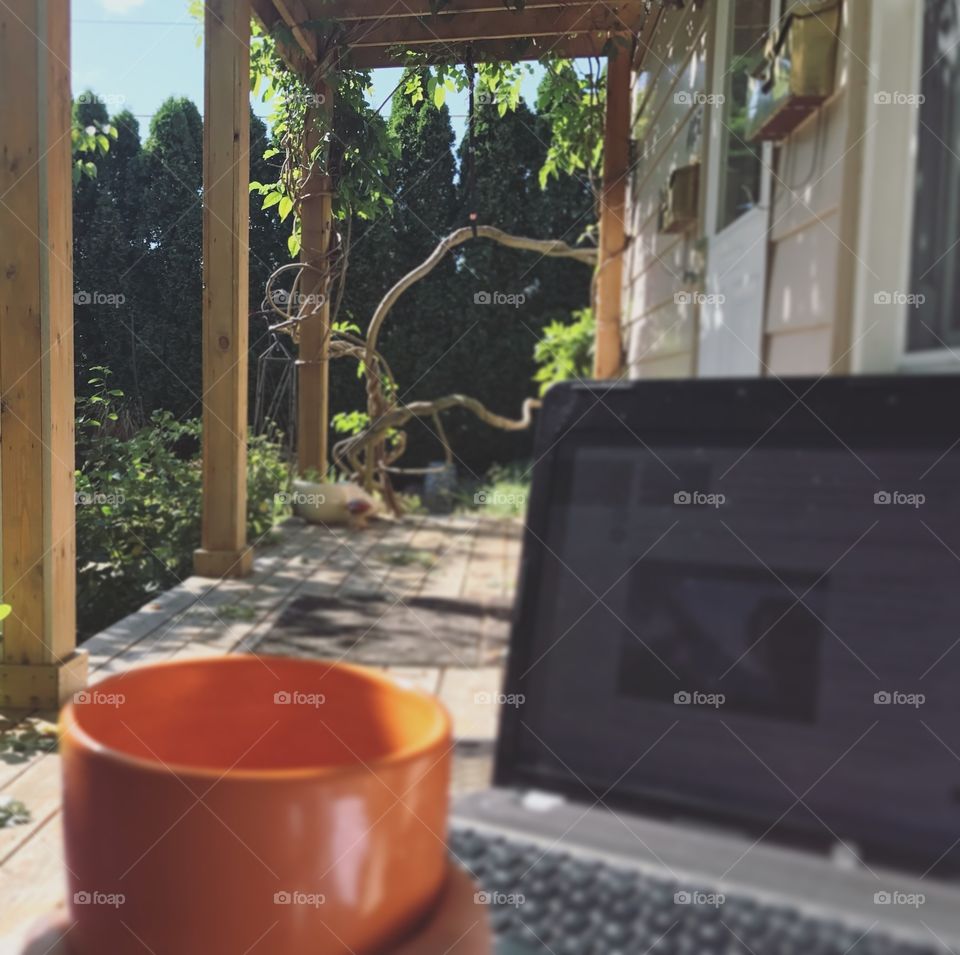 Coffee on the porch 