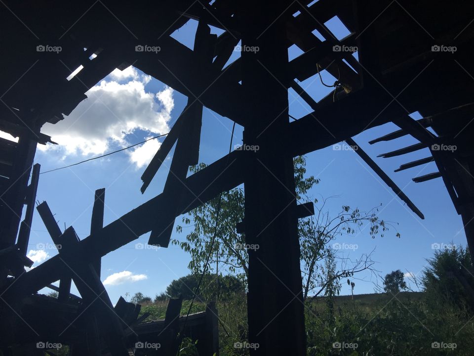 Barn falling down from the inside