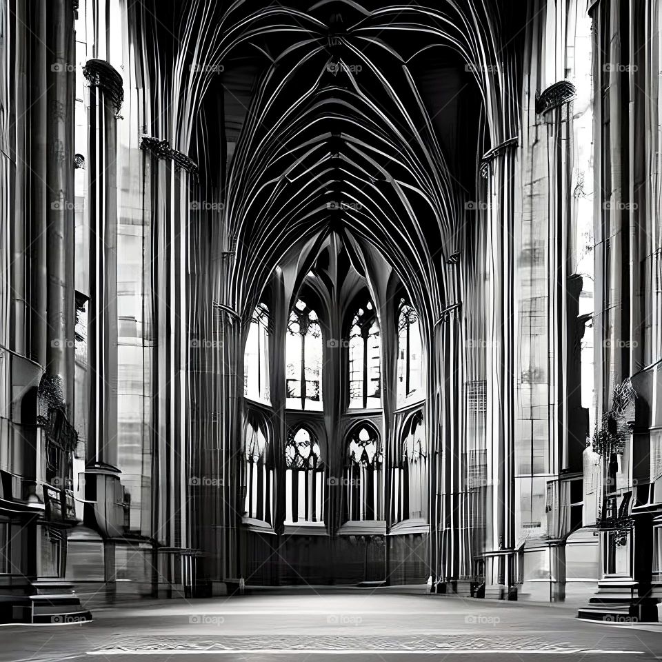 gothic church hallway