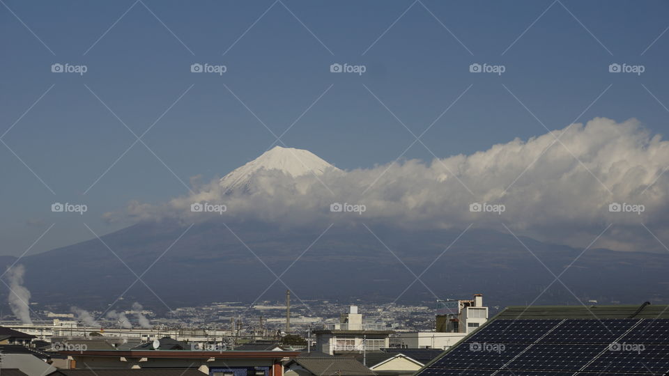 The famous Mount Fuji as seen from the JR bullet train