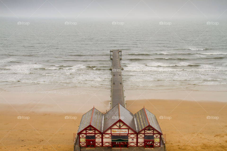 beach sky sea pier by rich0710