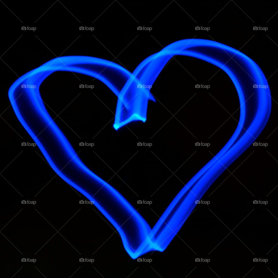 Blue Heart Neon Glow