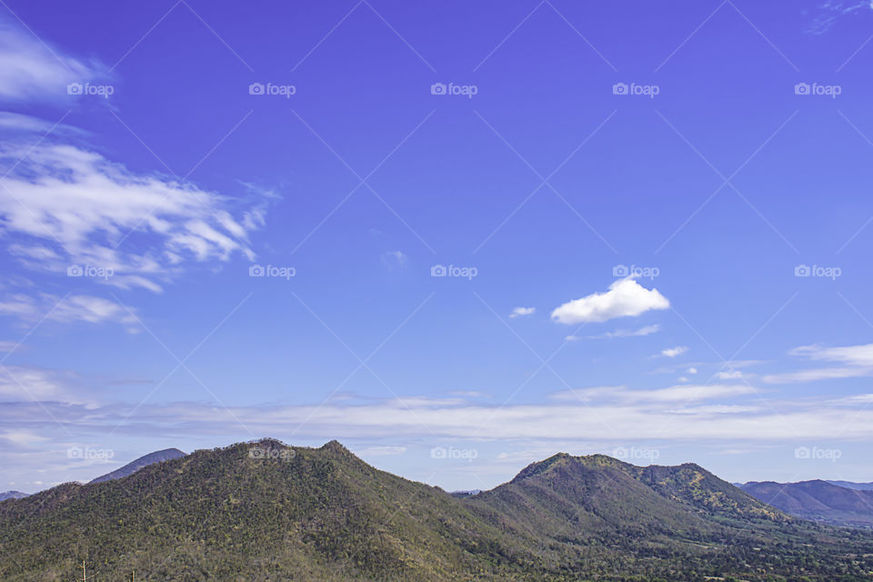 The beauty of mountains and sky at Phu Thok , Loei in Thailand.