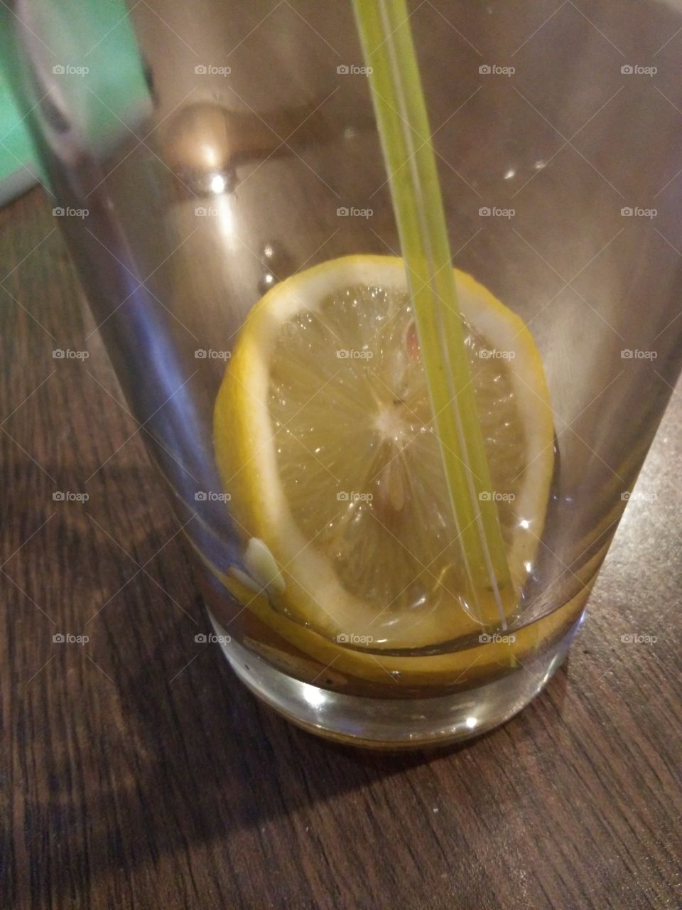 lemon in the glass