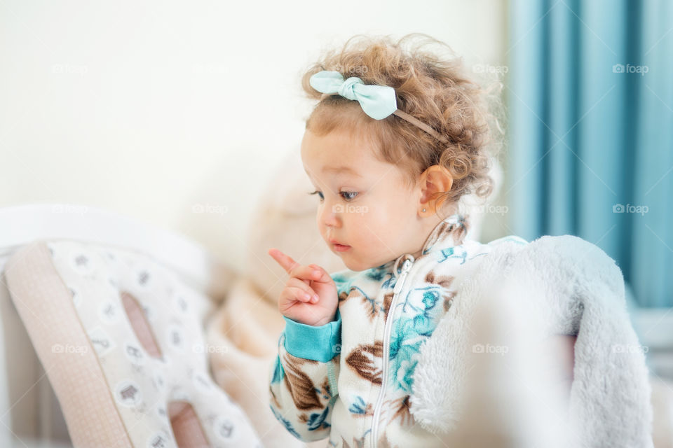 Cute little girl indoor portrait 