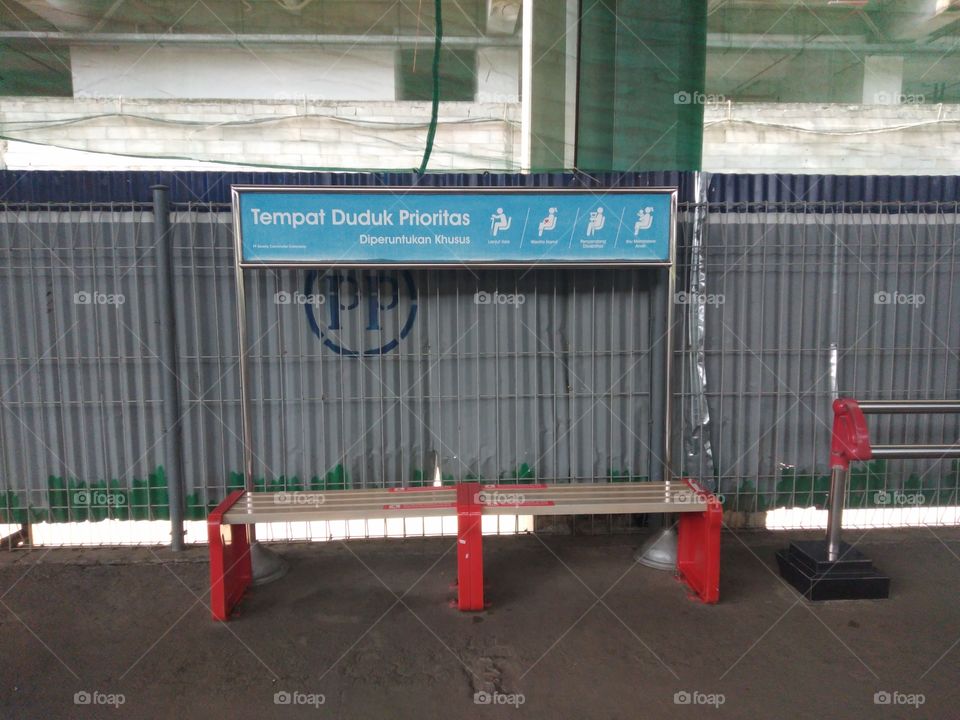 Special bench for priority peoples at station