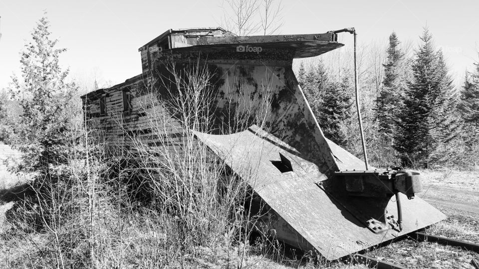 Train engine plow vintage