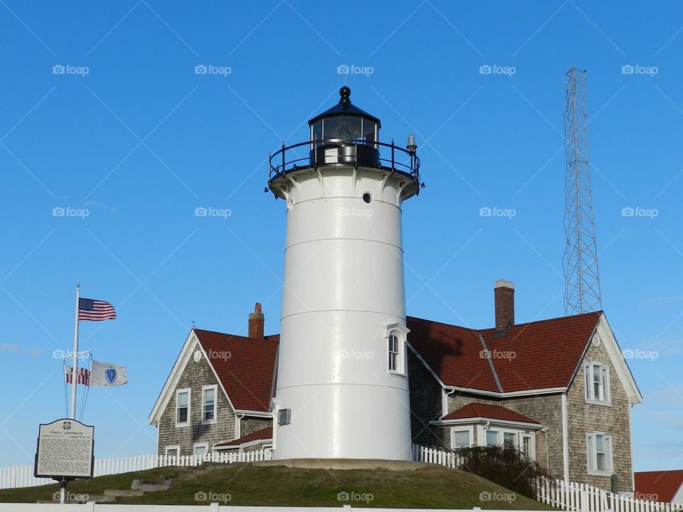 Nobska Lighthouse . Nobska lighthouse is located in Falmouth  cape cod 