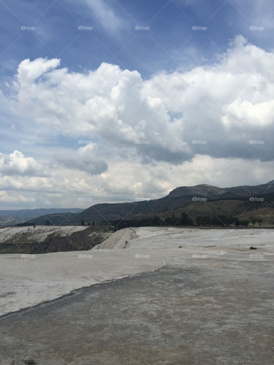 Pamukkale view on the mountains 