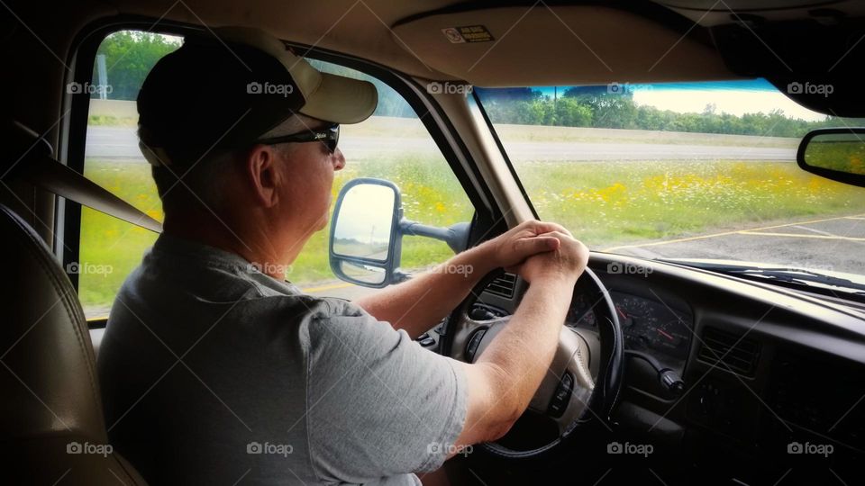 Man Driving a Vehicle