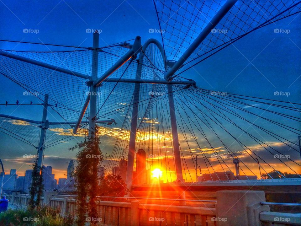 Dallas sunrise at the M.H.H. bridge