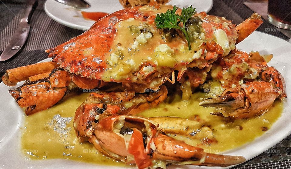 salted egg crab dish