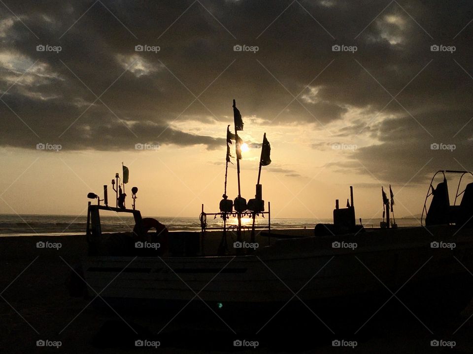 Fisherman’s flags in evening light