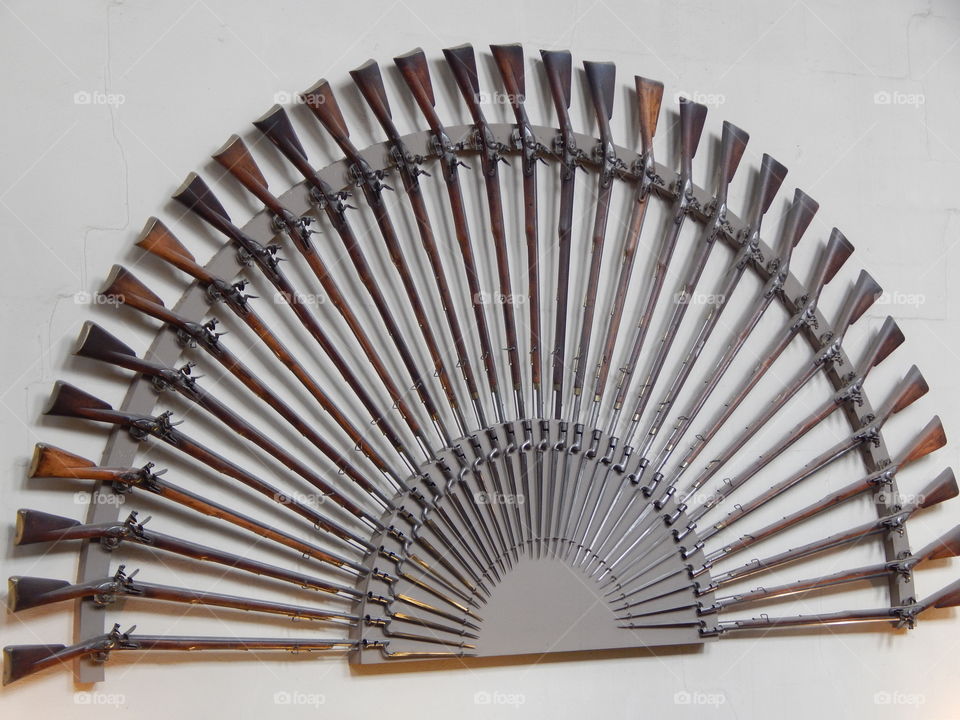 old weaponry display
