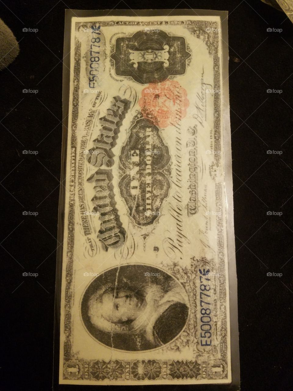 1891 One Silver Certificate $1 deposit