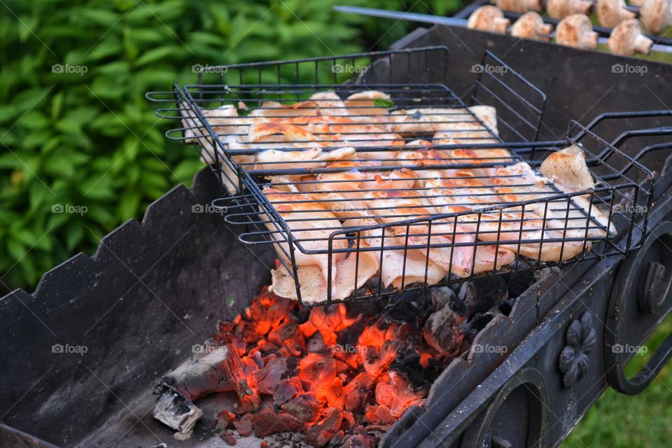 Food, Flame, No Person, Barbecue, Charcoal