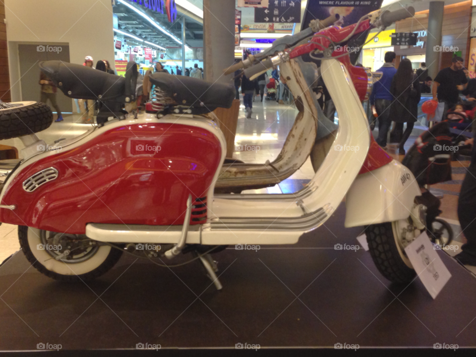 vintage vespa red and white monster the mall of cyprus nicosia by anthony.georgiou83