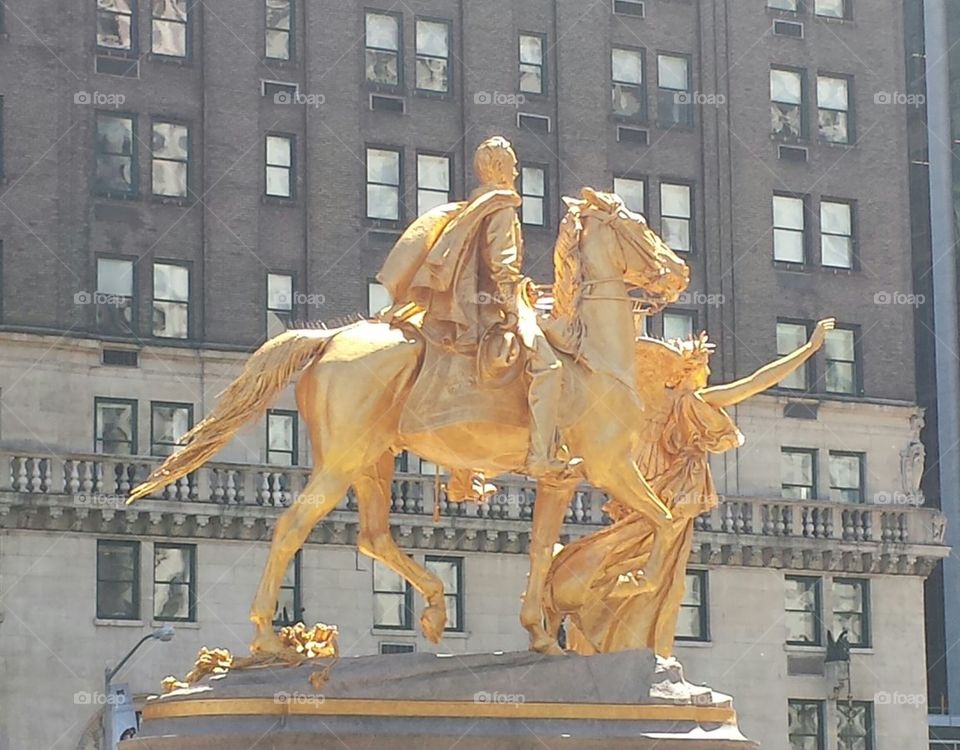 Man on horse statue