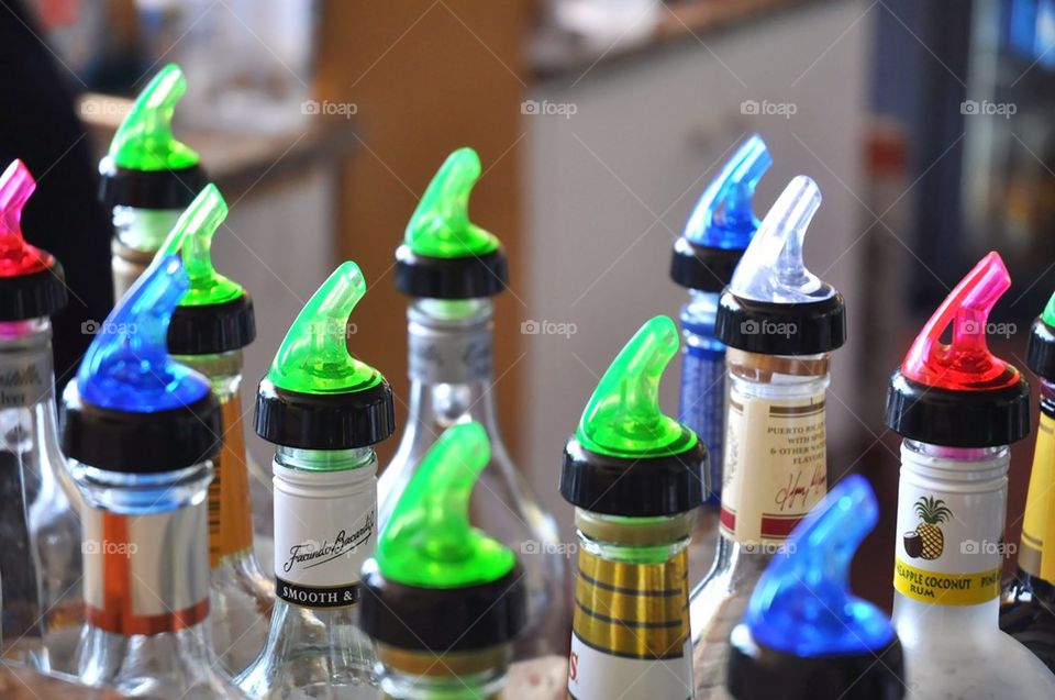 Colorful bottle spouts