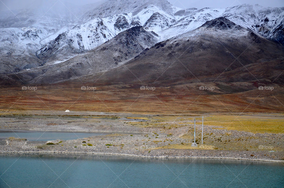 Mountain view from bus window