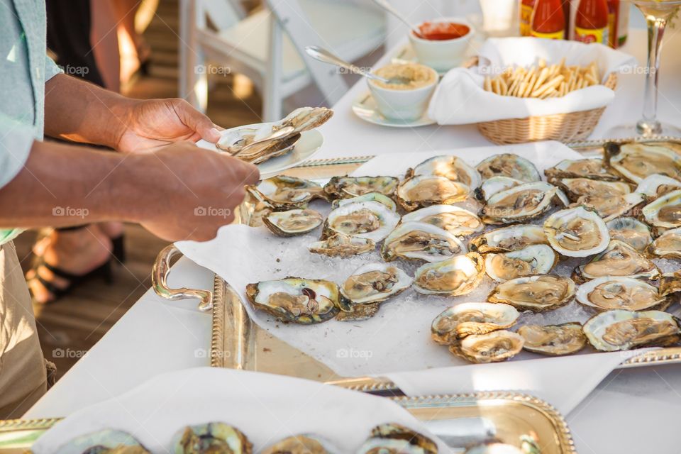 View of chef working near table