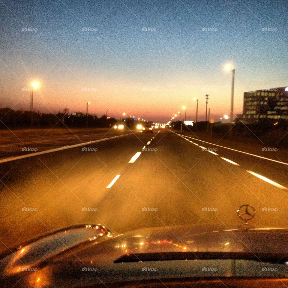 Night Drive. Mercedes