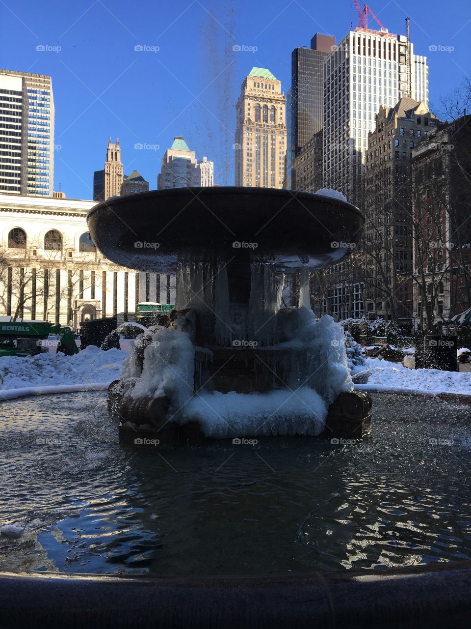 Bryant Park Frozen Fountain 