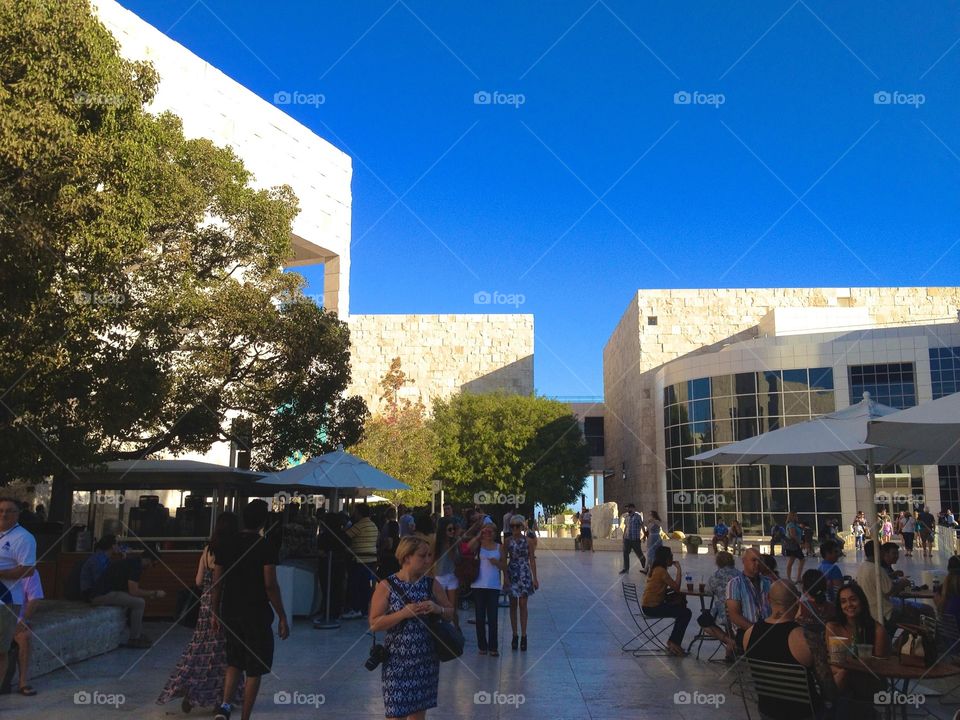 Getty Plaza. Hanging out in the Getty plaza 