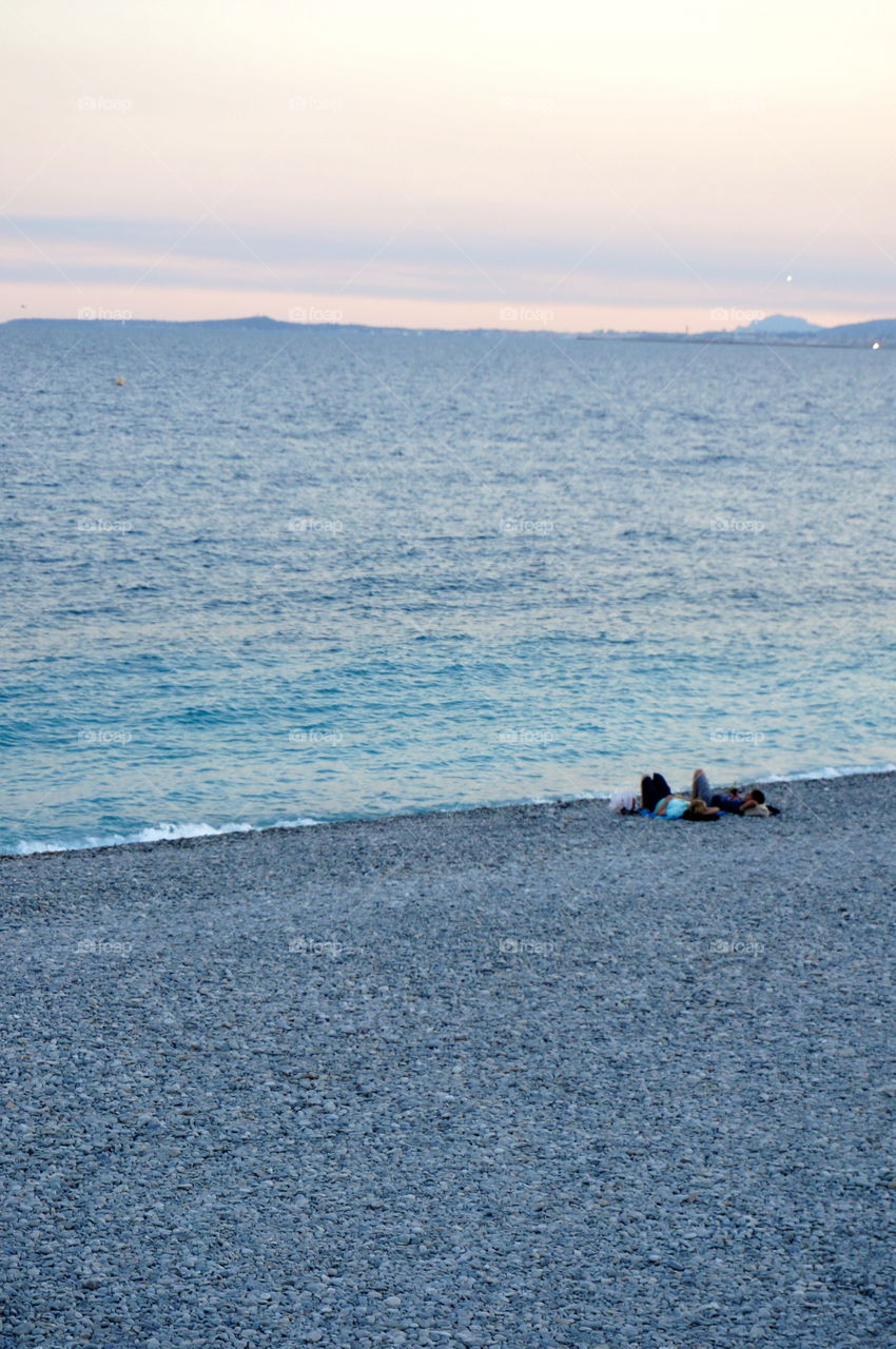 Couple resting on the Cote d'Azur