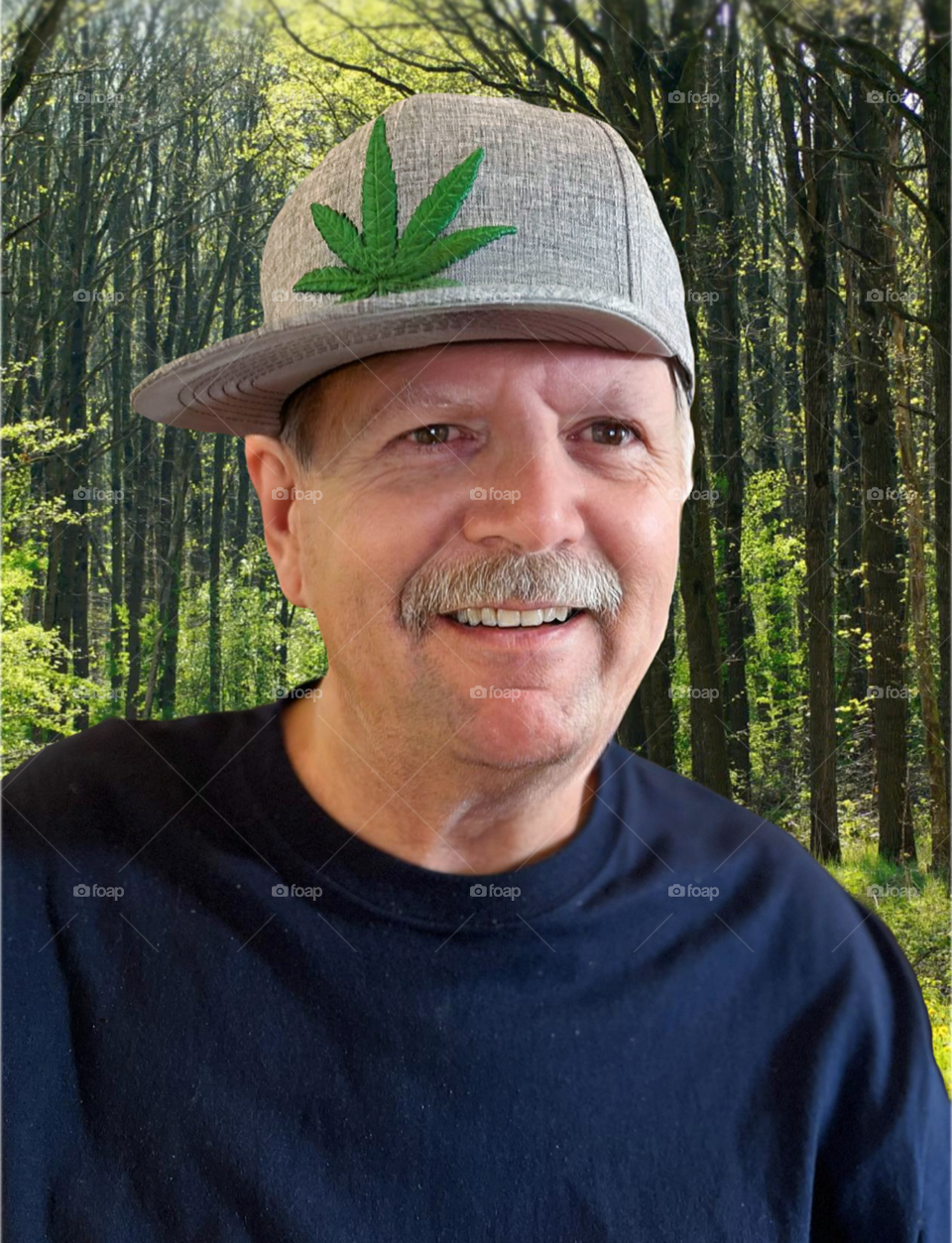 Handsome mustached man in a festive hat.