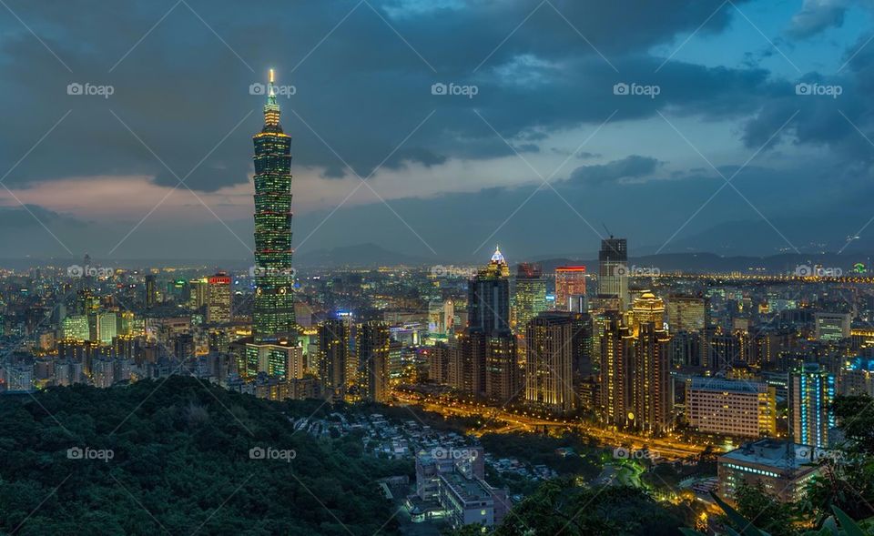 View of Taipei cityscape, Taiwan, Asia